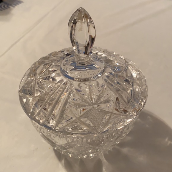 Vintage Crystal Lidded Sugar/Jam Dish - Picture 1 of 5
